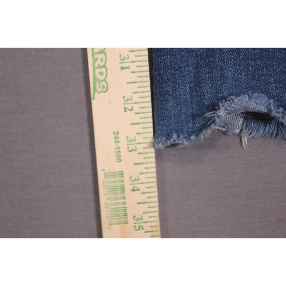 Gap 1969 Womens Authentic Flare High Rise Blue Denim Jeans Raw Hem 27R 27X33 - Picture 6 of 12